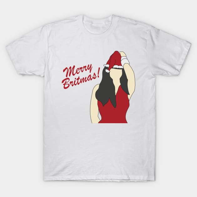 Blackout Christmas Britney Spears Merry Britmas T-Shirt by popmoments
